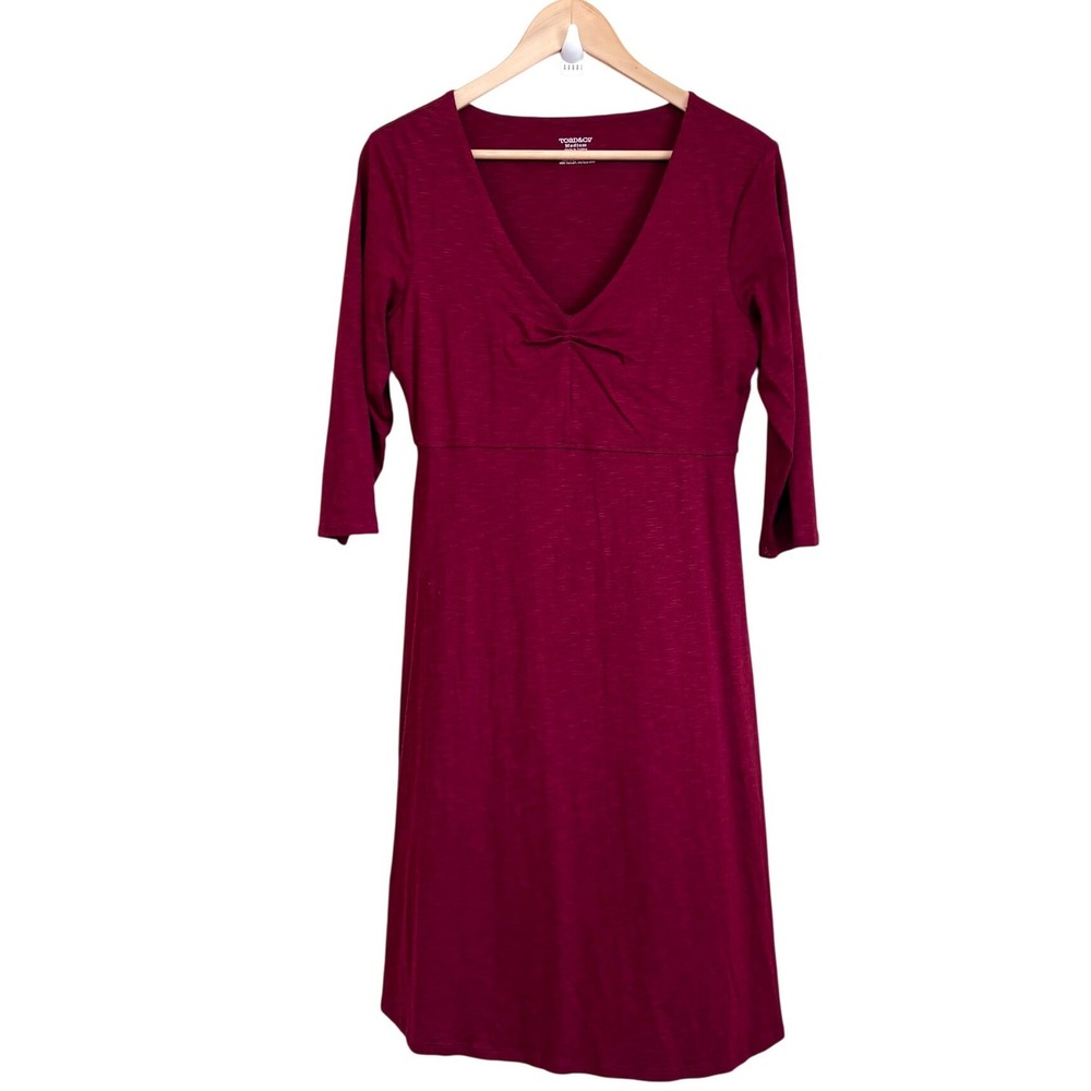 Toad&Co Rosalinda Granola Girl Empire Waist A-Line Dress Medium Organic Cotton